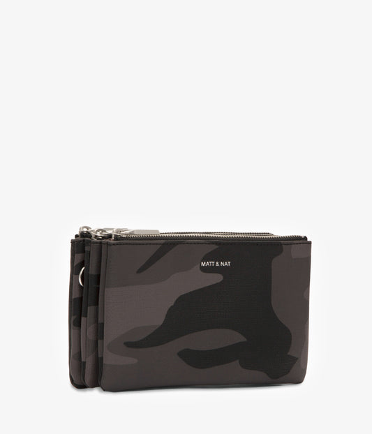 TRIPLET Vegan Crossbody Bag - Camo | Color: Black - variant::camoblk