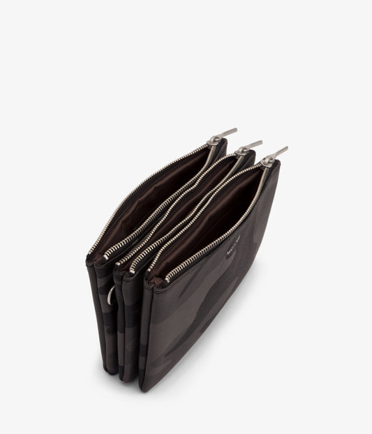 TRIPLET Vegan Crossbody Bag - Camo | Color: Black - variant::camoblk