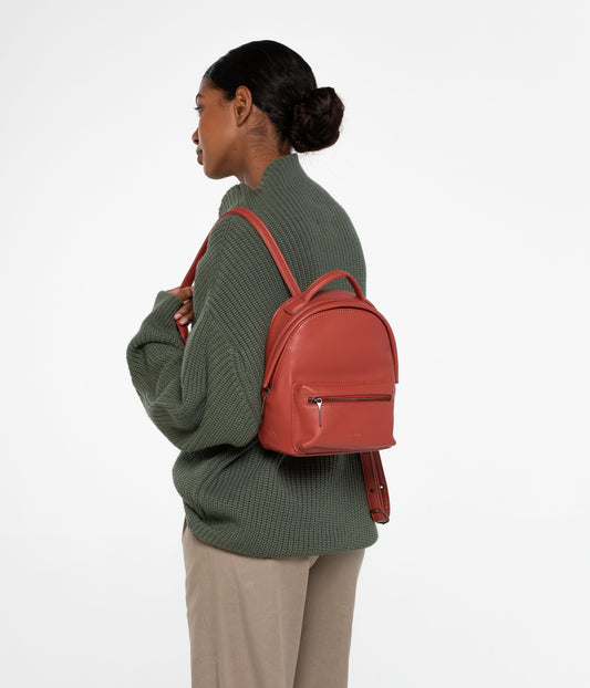 BALIMINI Vegan Mini Backpack - Loom | Color: Red - variant::Desert