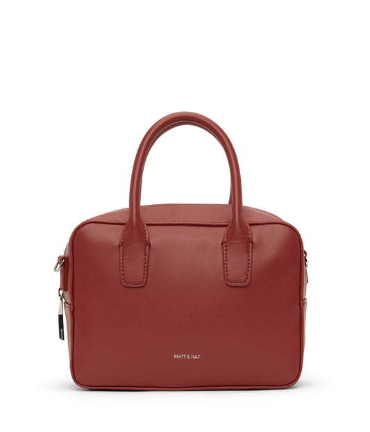 ARLIE Small Vegan Satchel - Loom | Color: Red - variant::gala