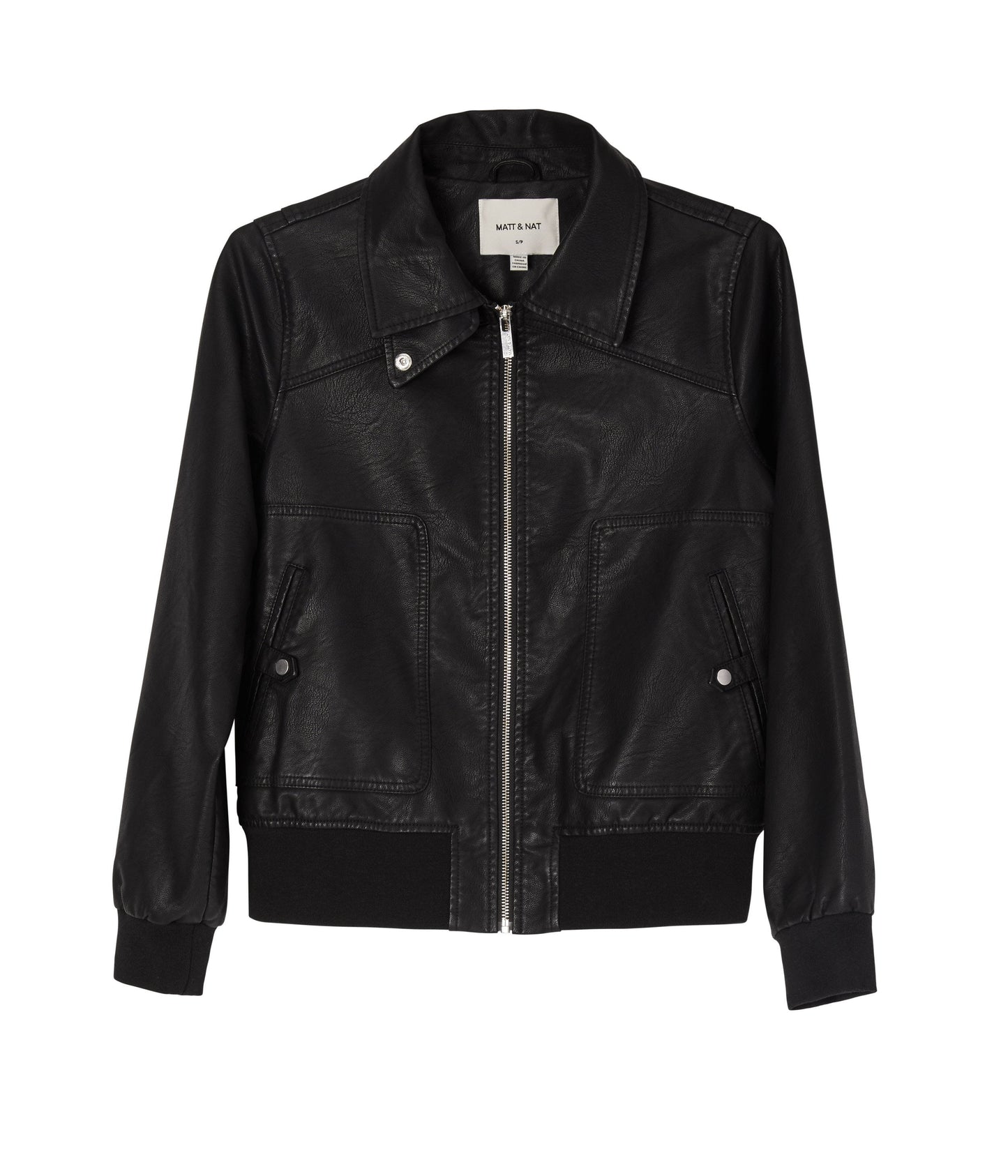 ARYA Vegan Bomber Jacket | Color: Black - variant::black