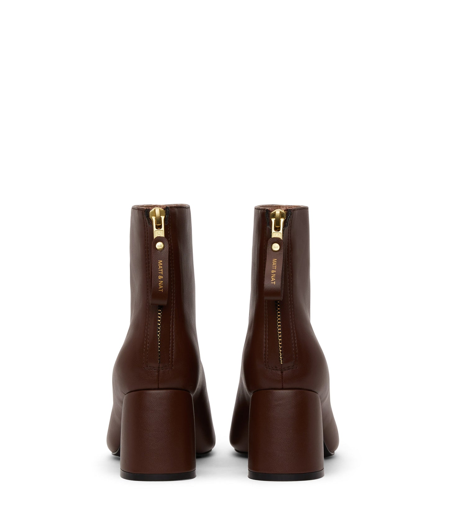DEENA Women's Vegan Mid Heel Boots | Color: Brown - variant::chocolate