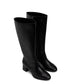 LIVIA Women's Vegan Mid Heel Boots | Color: Black - variant::black