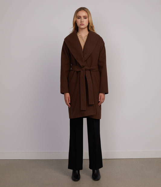SOHEE Women's Vegan Coat | Color: Brown - variant::chestnut