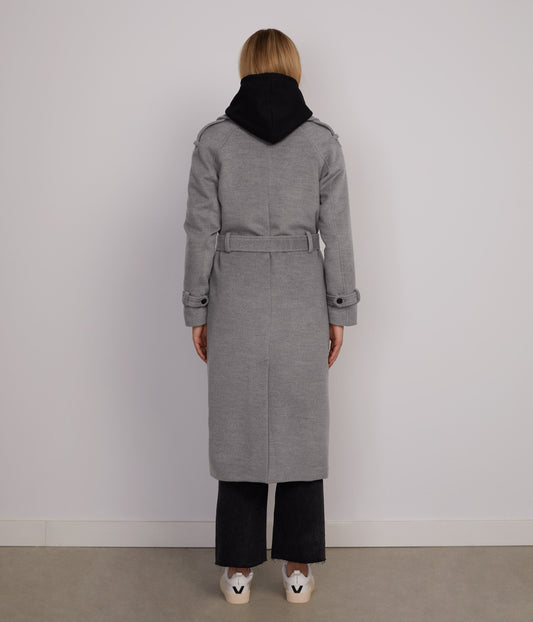 VIVI Women's Long Coat | Color: Light Grey - variant::light