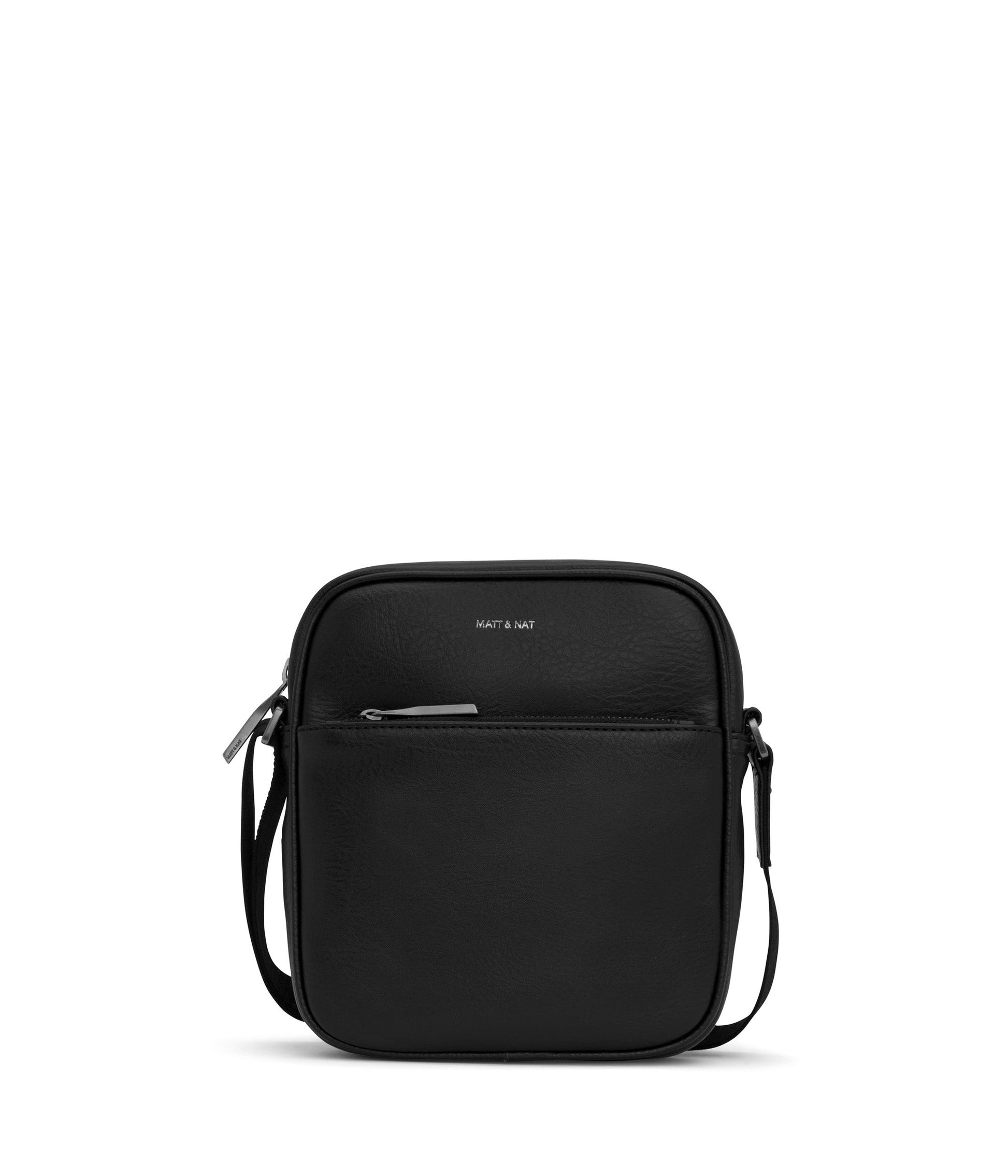 Black Vegan Leather Mini Cross Body Bag