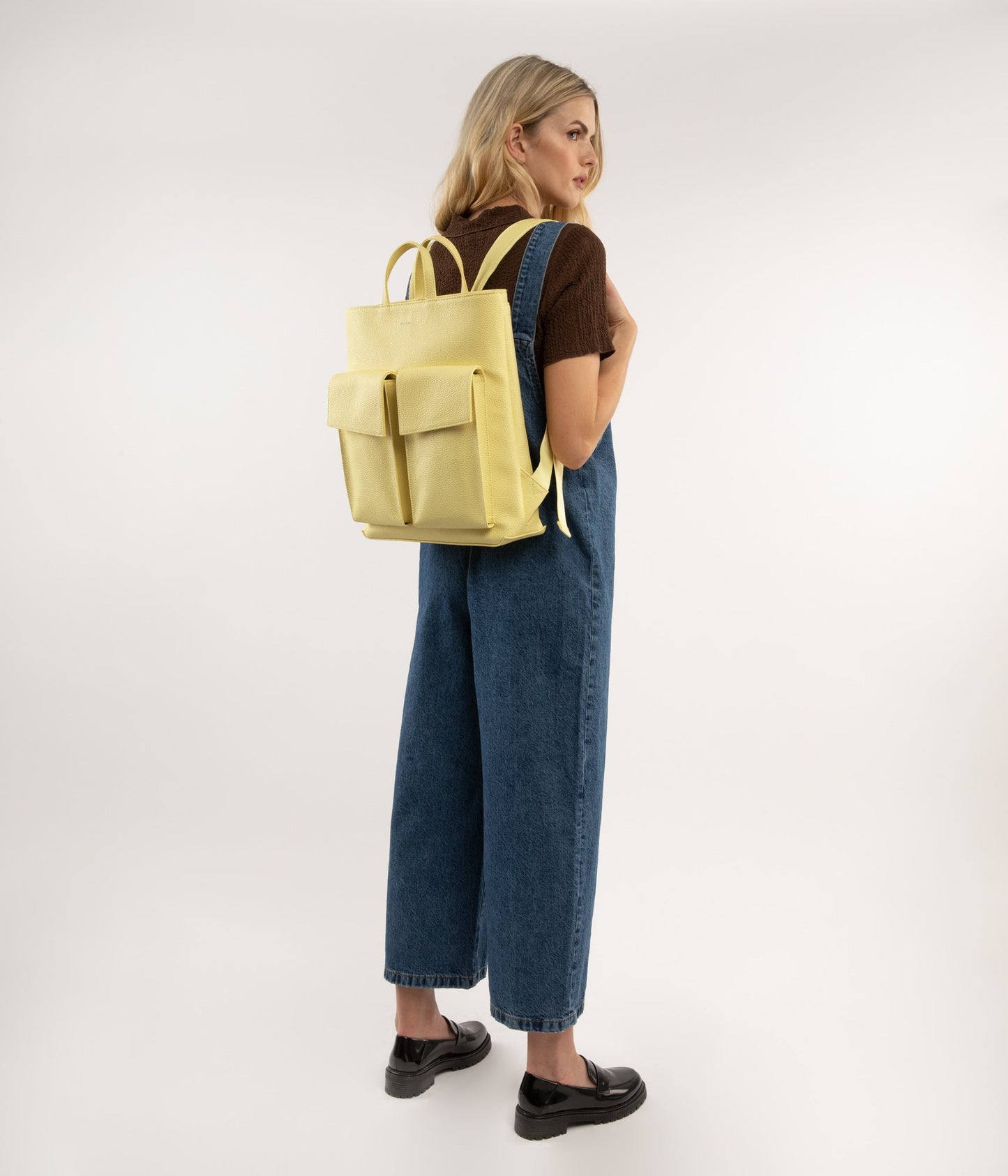 MYRON Vegan Backpack - Purity | Color: Yellow - variant::daffodil