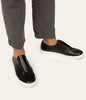 RENZO Men's Vegan Slip On Sneakers | Color: Black - variant::black