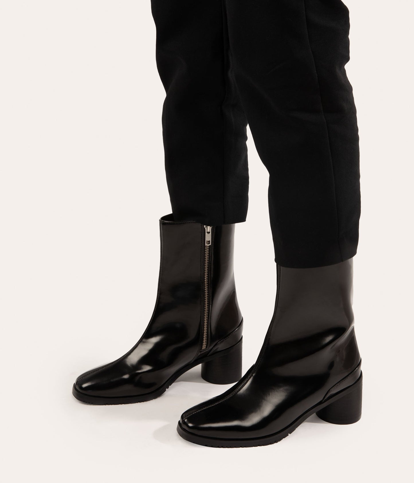 LIAM Women's Vegan High Heel Boots | Color: Black - variant::black