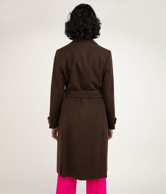 EVIE Women's Vegan Wool Coat | Color: Brown - variant::camel
