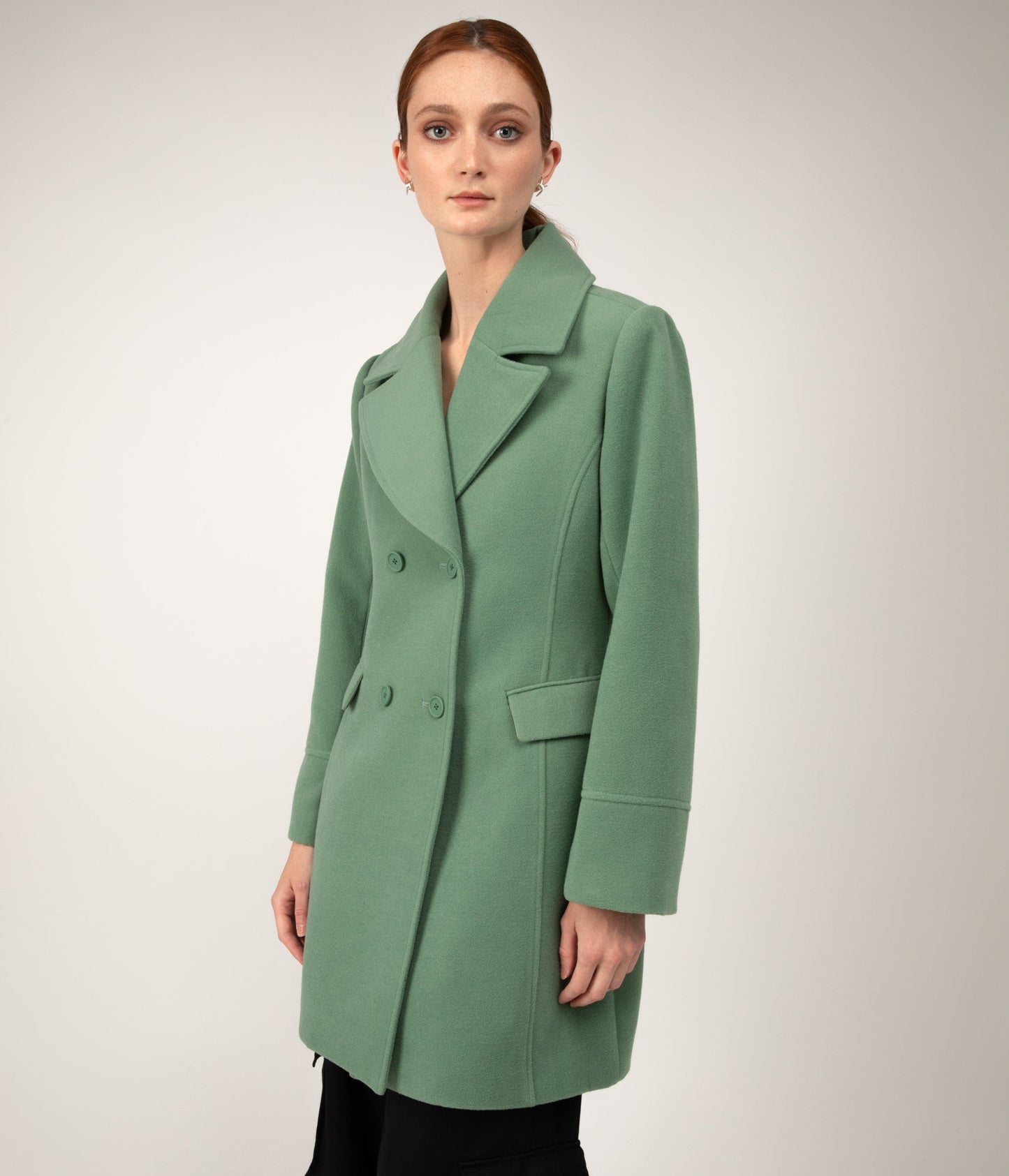 ODILIA Women's Vegan Coat | Color: Green - variant::herb