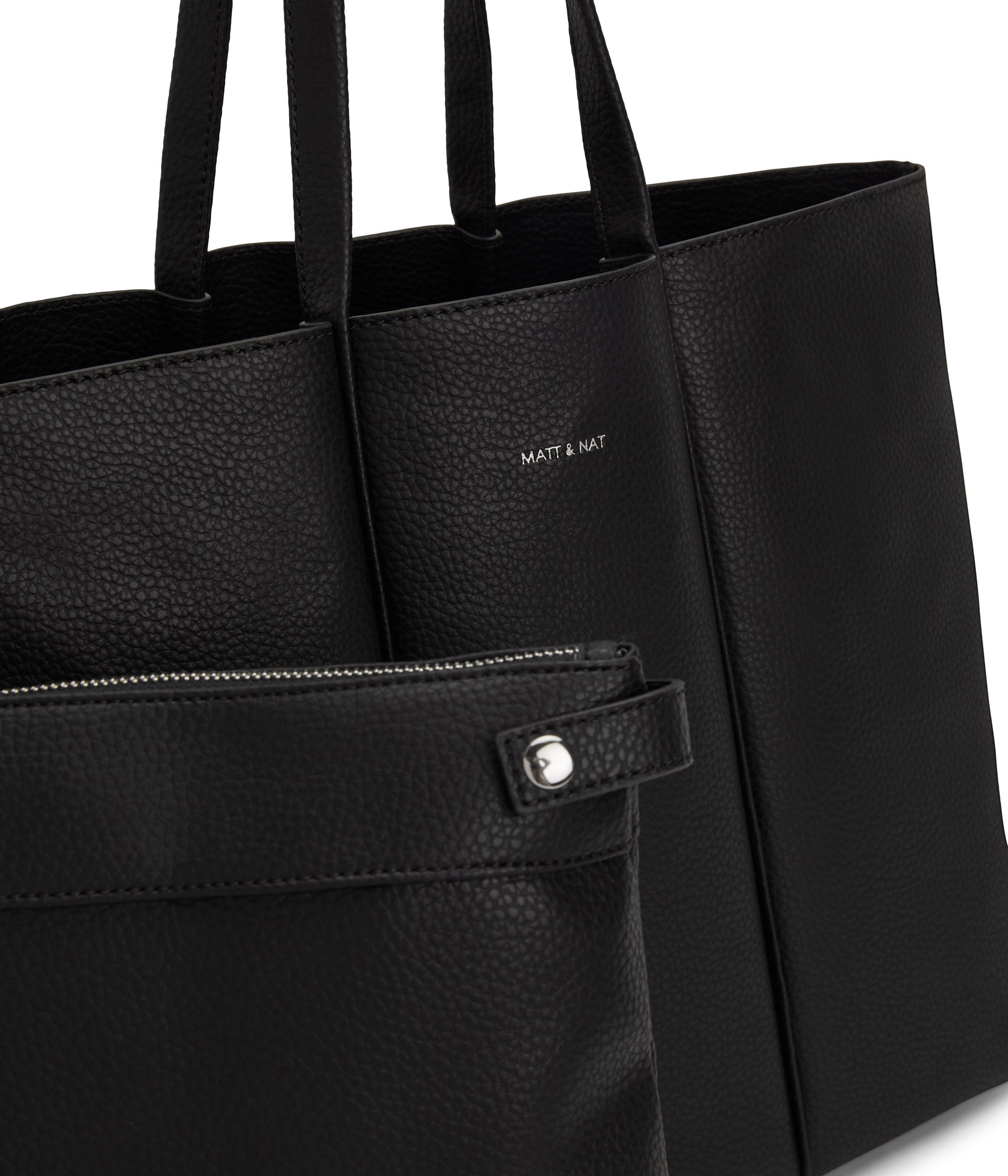 Mini Tote bag in Black Vegan leather, Vegan tote bag