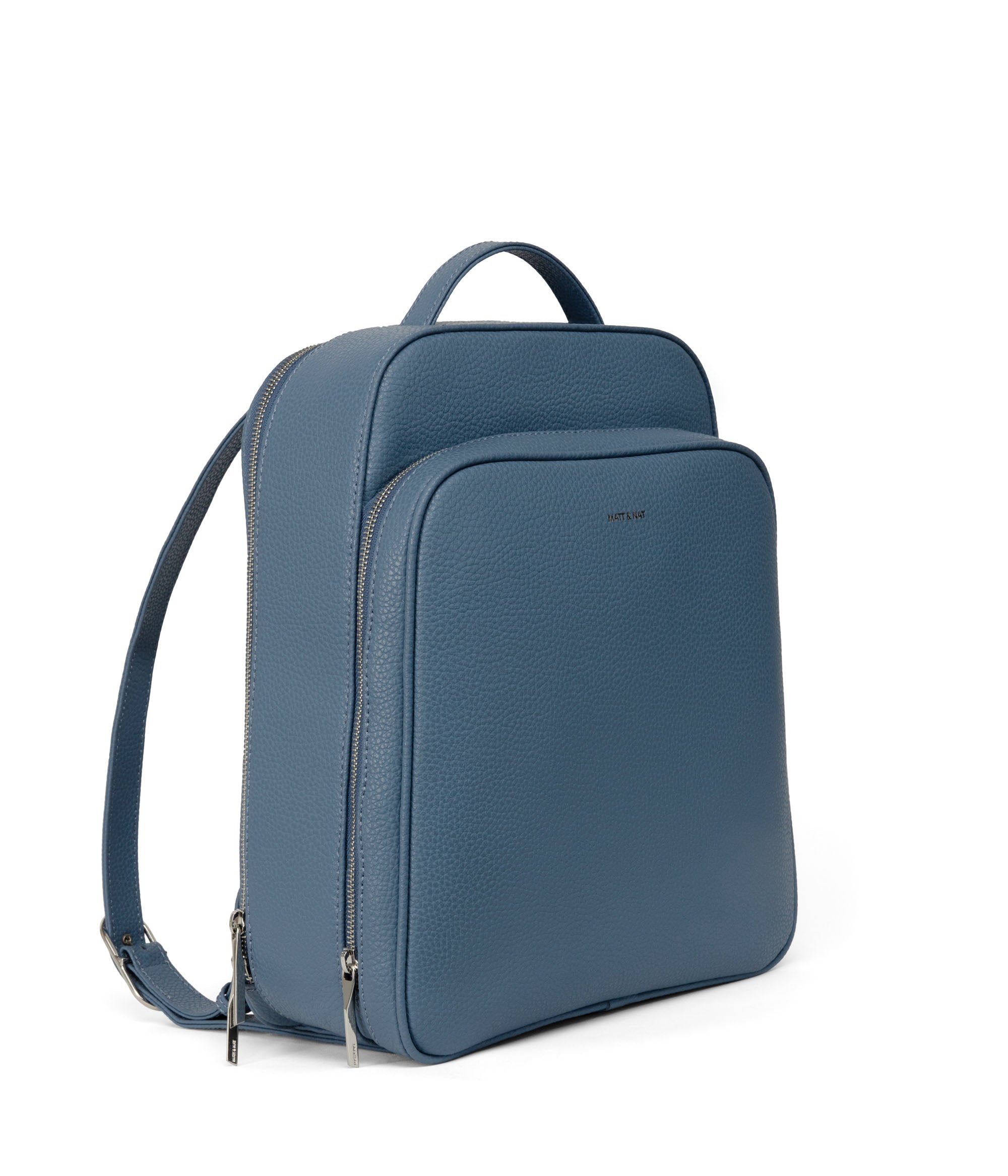 MATT & NAT Blue Faux Leather Convertible Backpack Handbag MZ Wallace Dawn Navy Blue Metro Convertible Backpack  main image 3