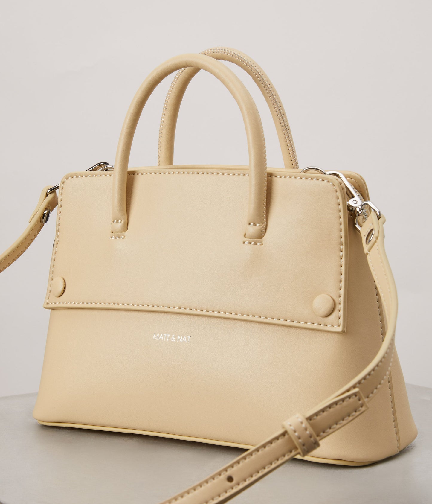 SILVA SM Small Vegan Satchel - UPPEAL™ | Color: Beige - variant::organic