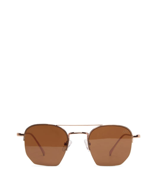 SARAI Aviator Sunglasses | Color: Pink Gold, Brown - variant::rgobro