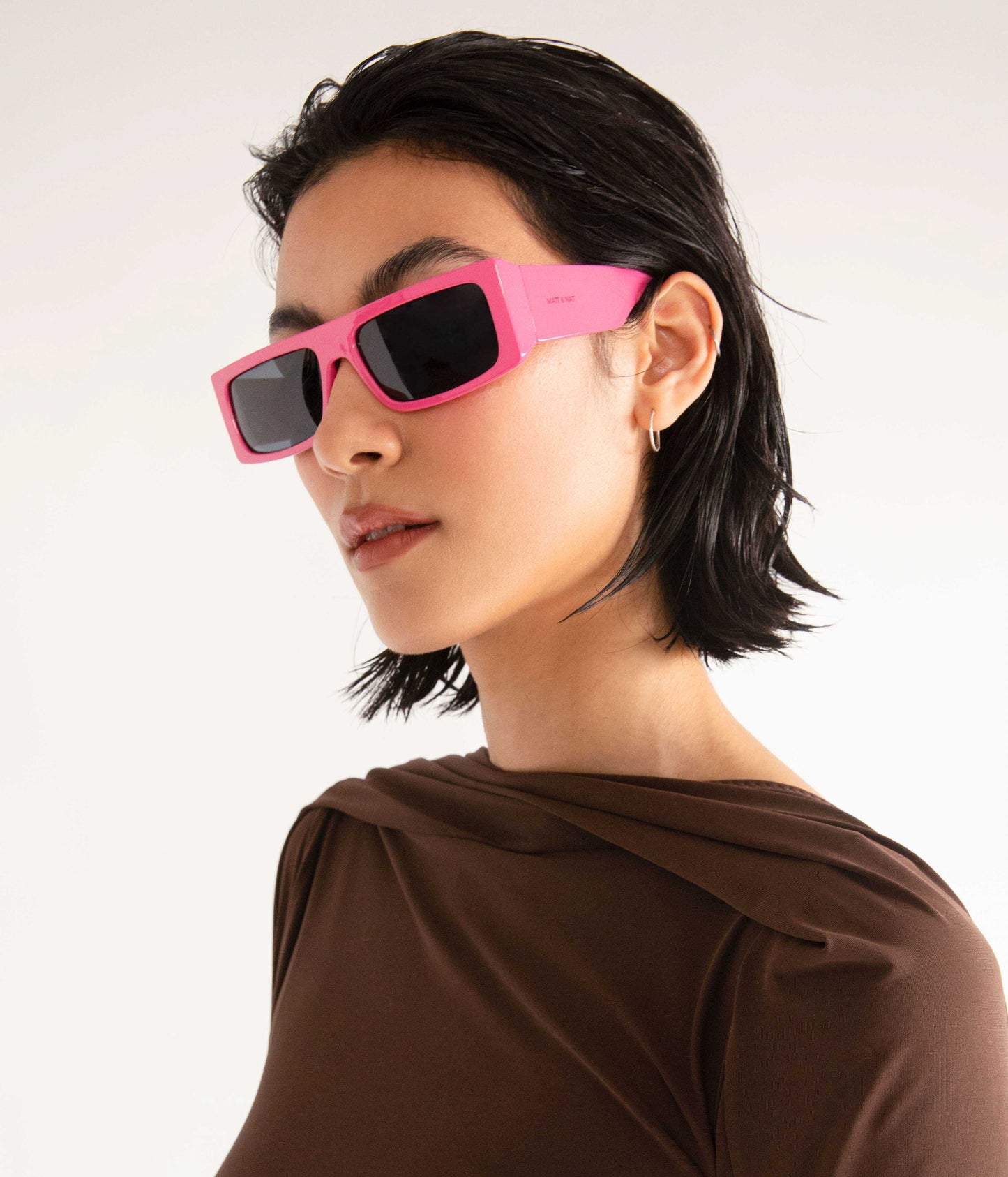 SAWAI-2 Recycled Rectangle Sunglasses | Color: Pink, Grey - variant::lily