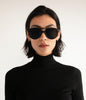 ORIE Black Aviator Sunglasses | Color: Black - variant::smoke