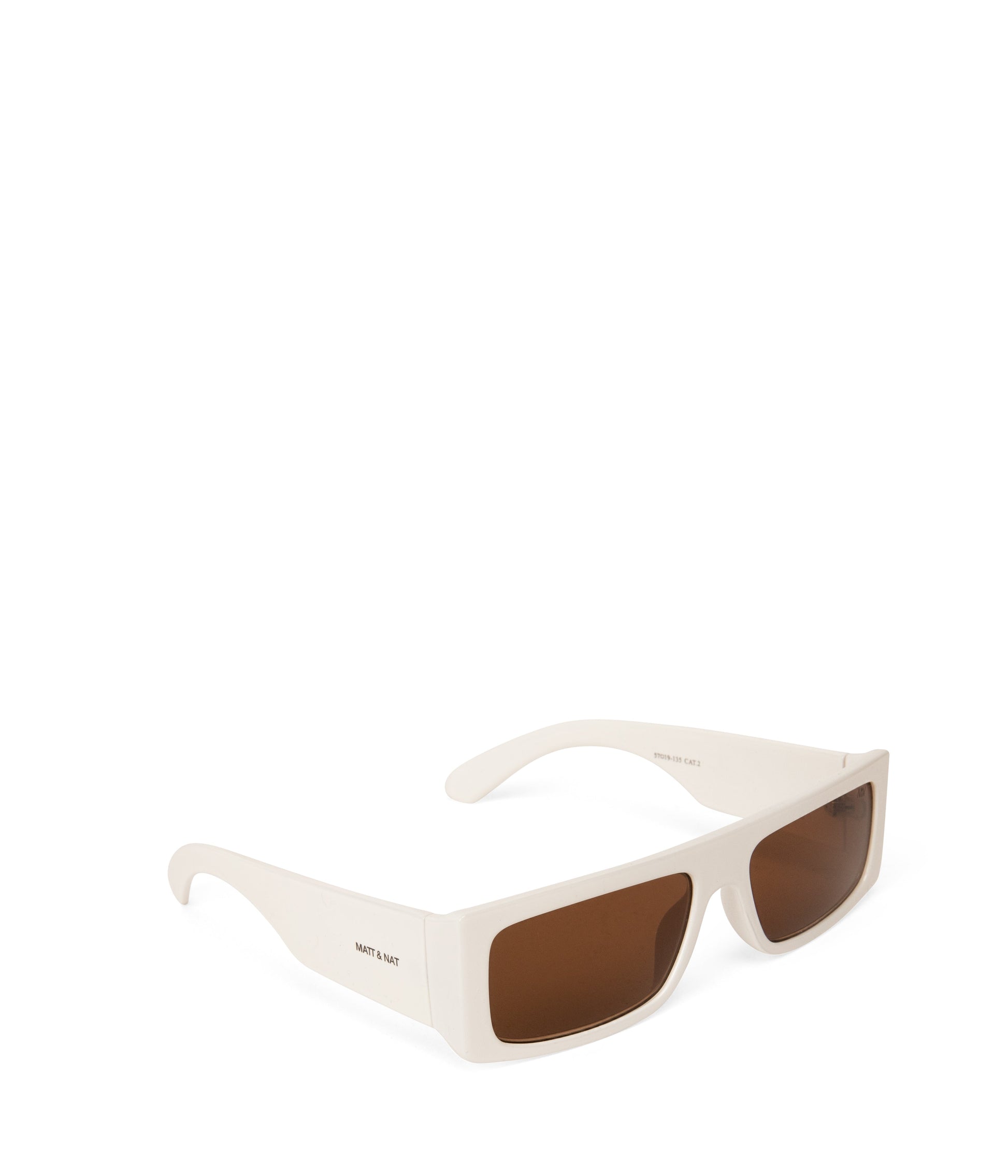 SAWAI-2 Recycled Rectangle Sunglasses | Color: White, Grey - variant::white
