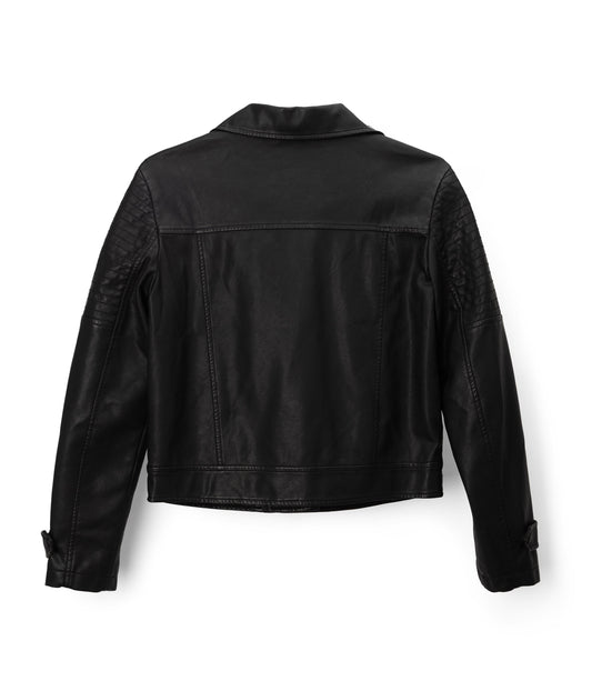 SAVINA Women’s Vegan Moto Jacket | Color: Black - variant::black