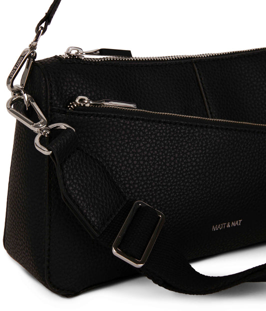 JANICE Vegan Crossbody Bag - Purity | Color: Black - variant::black