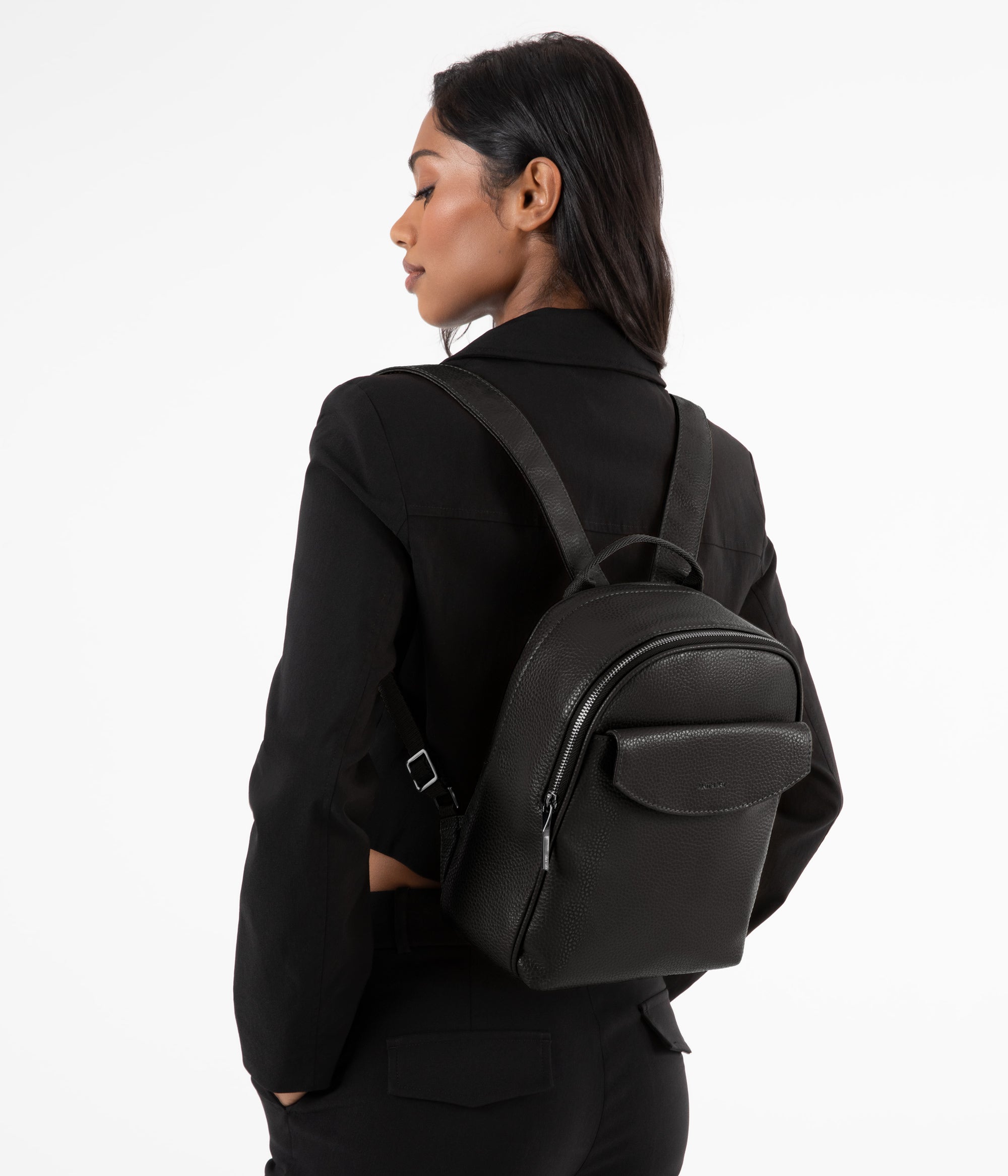 black mini backpack HARLEM Small Vegan Backpack - Purity