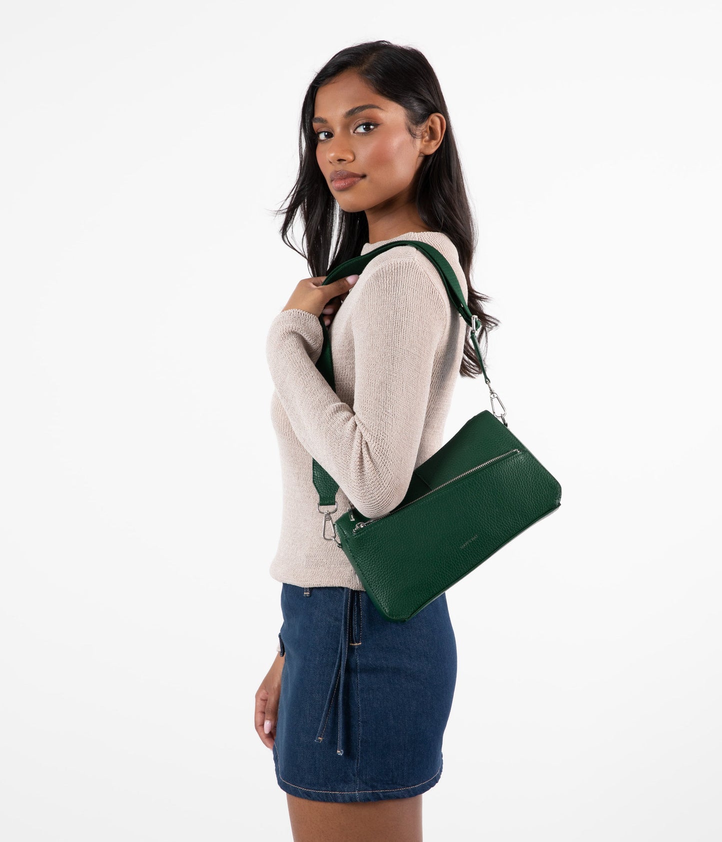 JANICE Vegan Crossbody Bag - Purity | Color: Green - variant::empress
