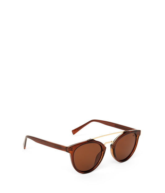 ALDIE-2 Round Recycled Sunglasses | Color: Brown - variant::brown