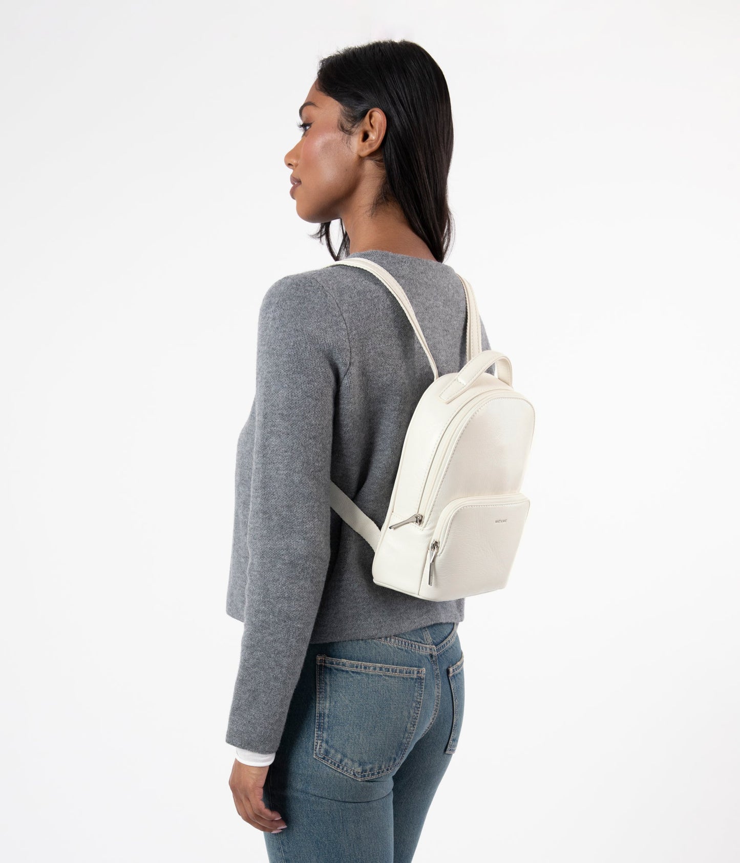 CAROSM Small Vegan Backpack - Theme | Color: White - variant::snowberry