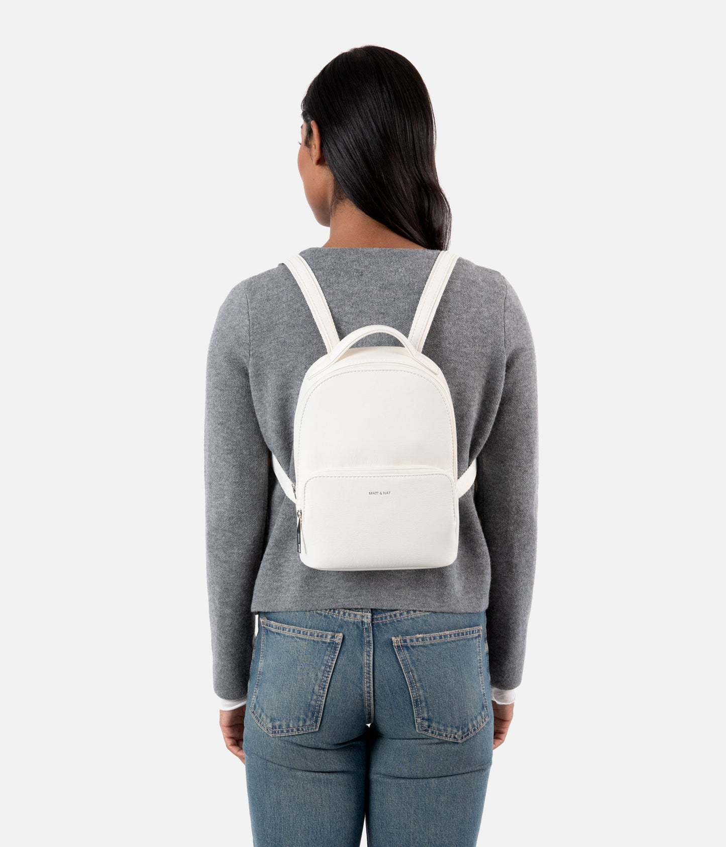 CAROSM Small Vegan Backpack - Theme | Color: Grey - variant::tint