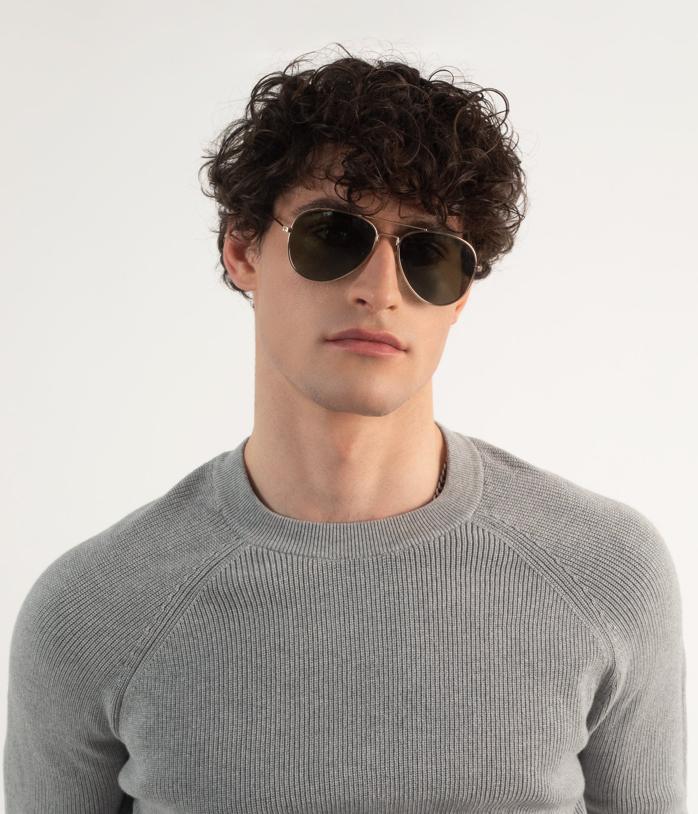 SADIE Metal Aviator Sunglasses | Color: Black, Grey - variant::black