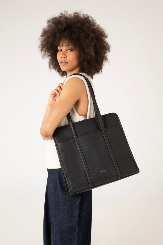 LUSIK Vegan Tote Bag – Grain | Color: Coal - variant::coal