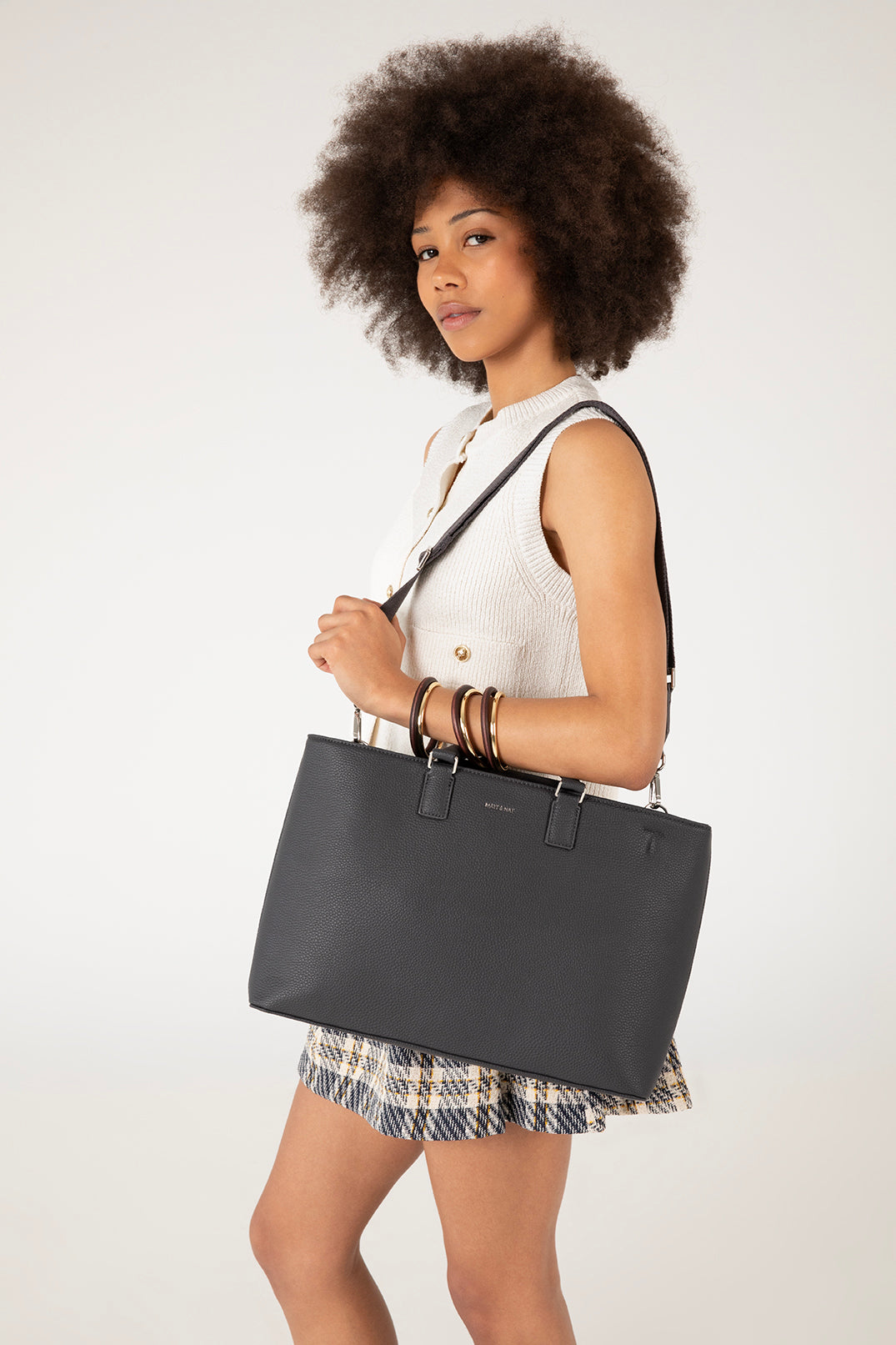 SEVYN Vegan Satchel - Grain | Color: Black - variant::black
