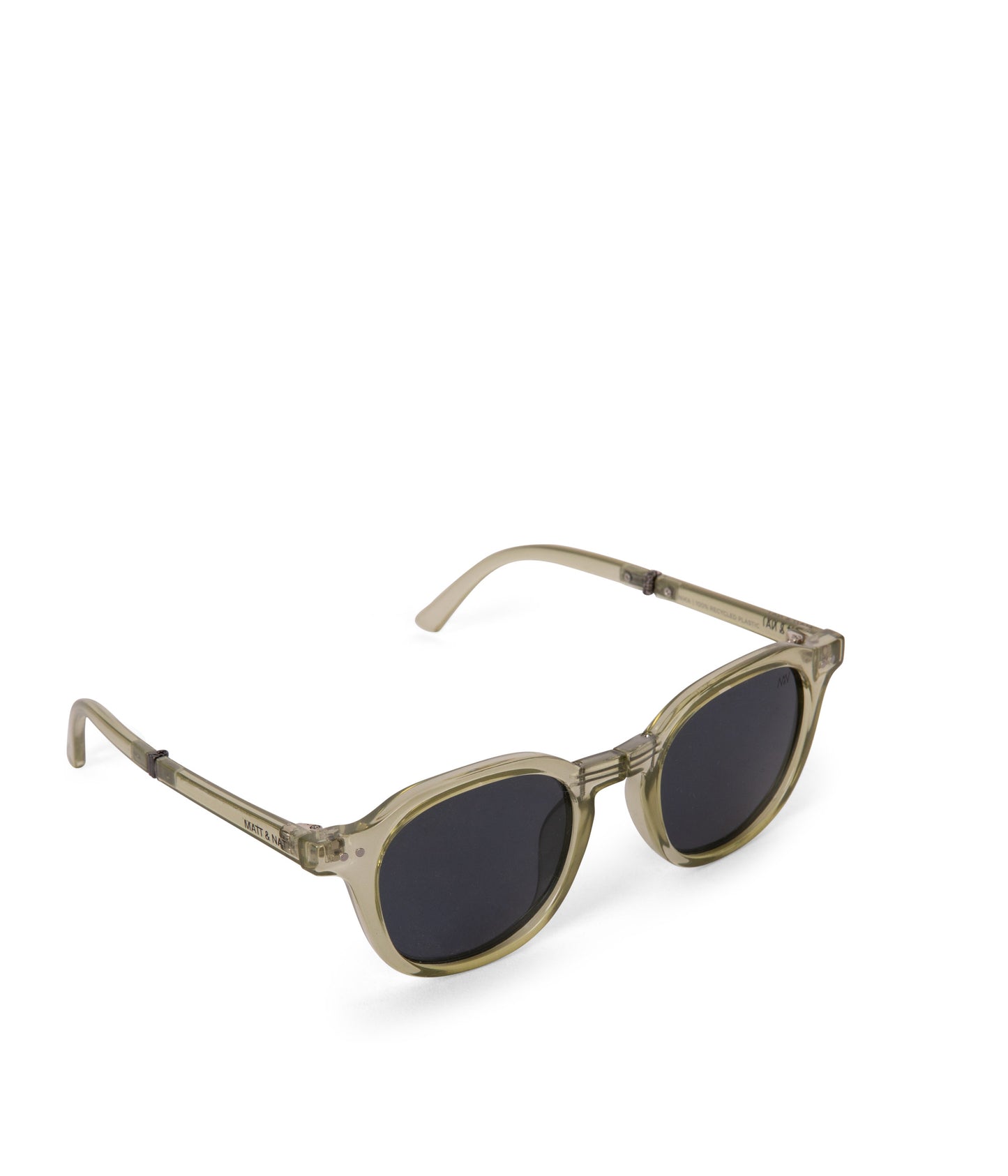 NIKA Round Foldable Recycled Sunglasses | Color: Clear - variant::clear
