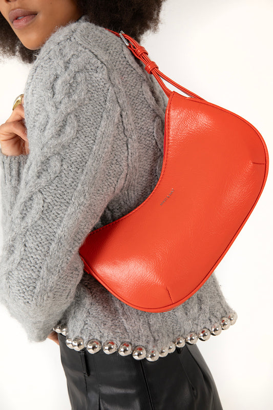 MARI Vegan Shoulder Bag - Theme | Color: Tomato- variant::tomato