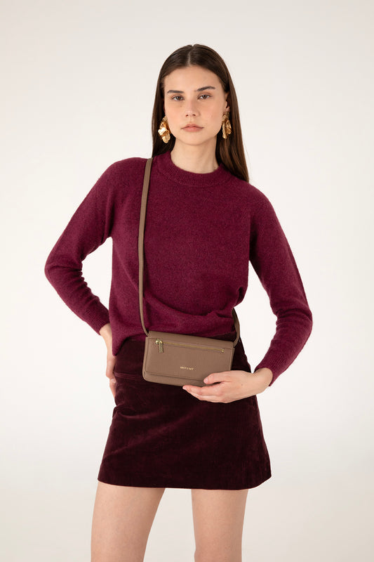 ERIN Vegan Crossbody Bag - Grain | Color: Toffee variant::toffee