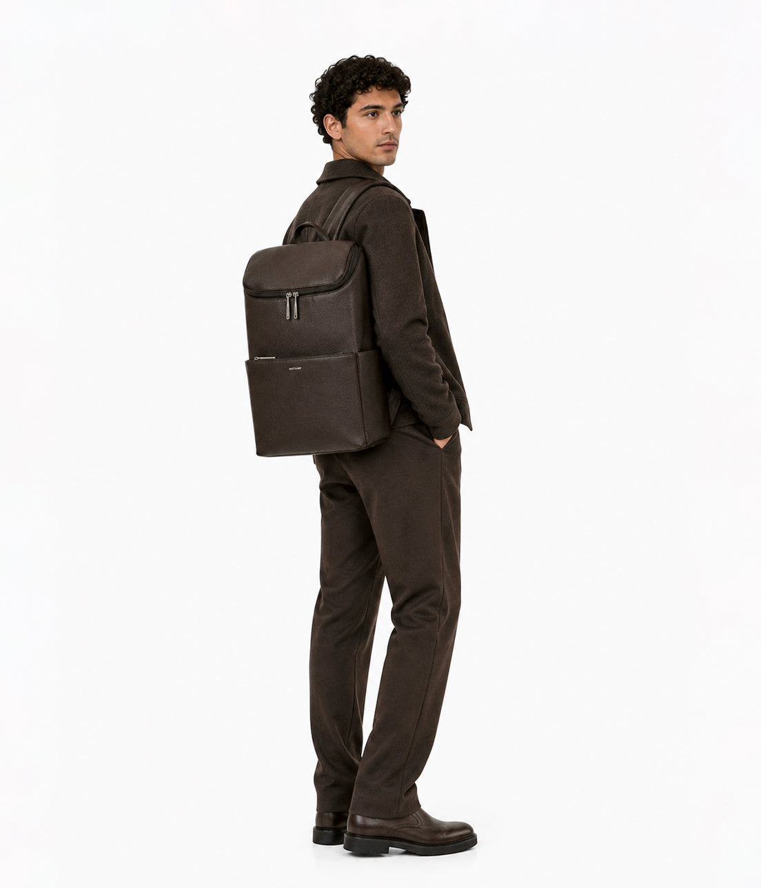 DEAN Vegan Backpack - Grain | Color: Fudge - variant::fudge
