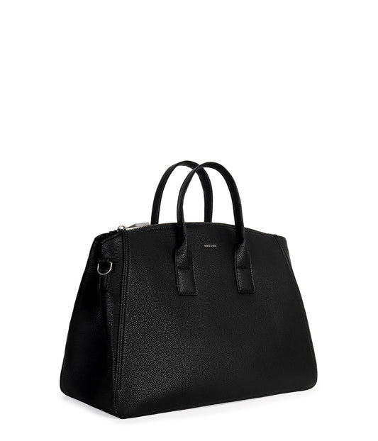 GIGI Vegan Weekender Bag - Grain | Color: Black - variant::black