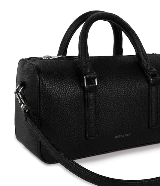 LUCE Vegan Crossbody Bag - Grain | Color: Black - variant::black