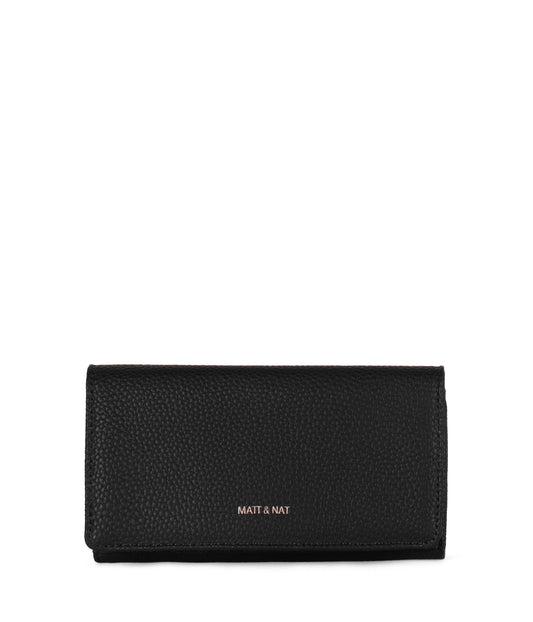 MAIRI Vegan Wallet - Grain | Color: Black - variant::black