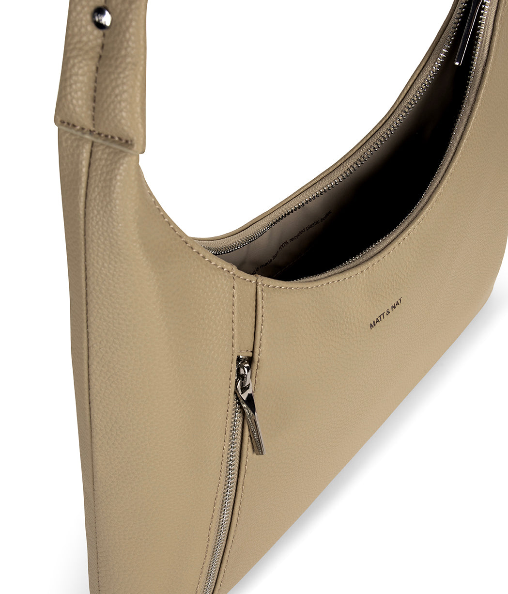 MORGAN Vegan Hobo Bag - Grain | Color: Almond - variant::almond