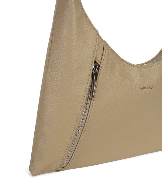 MORGAN Vegan Hobo Bag - Grain | Color: Almond - variant::almond