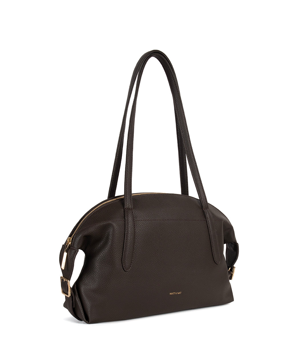 VANIA Vegan Tote Satchel – Grain | Color: Fudge - variant::fudge