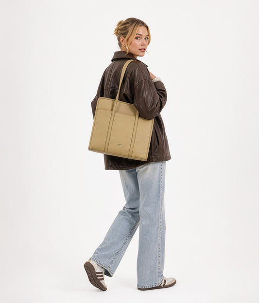 LUSIK Vegan Tote Bag - Grain | Color: Fudge - variant::fudge