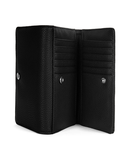 MAIRI Vegan Wallet - Grain | Color: Black - variant::black