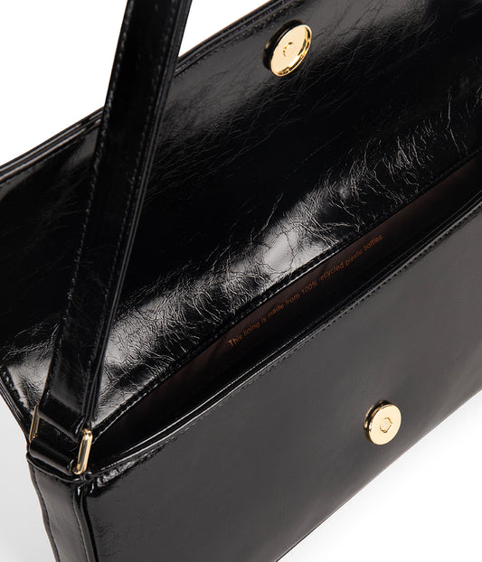 ENA Vegan Shoulder Bag - Groove | Color: Black - variant::black