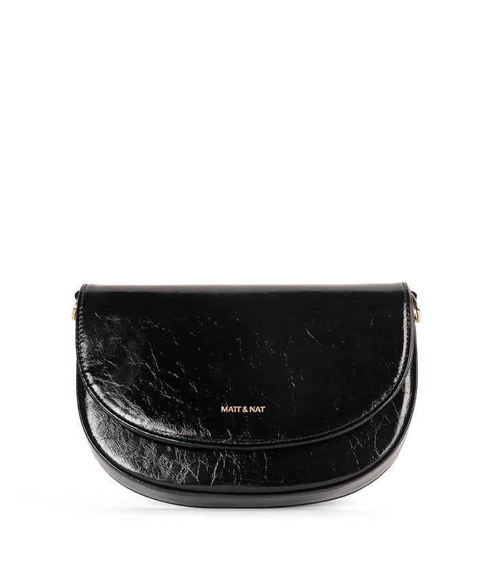 SHAAN Vegan Crossbody Bag - Groove | Color: Black - variant::black