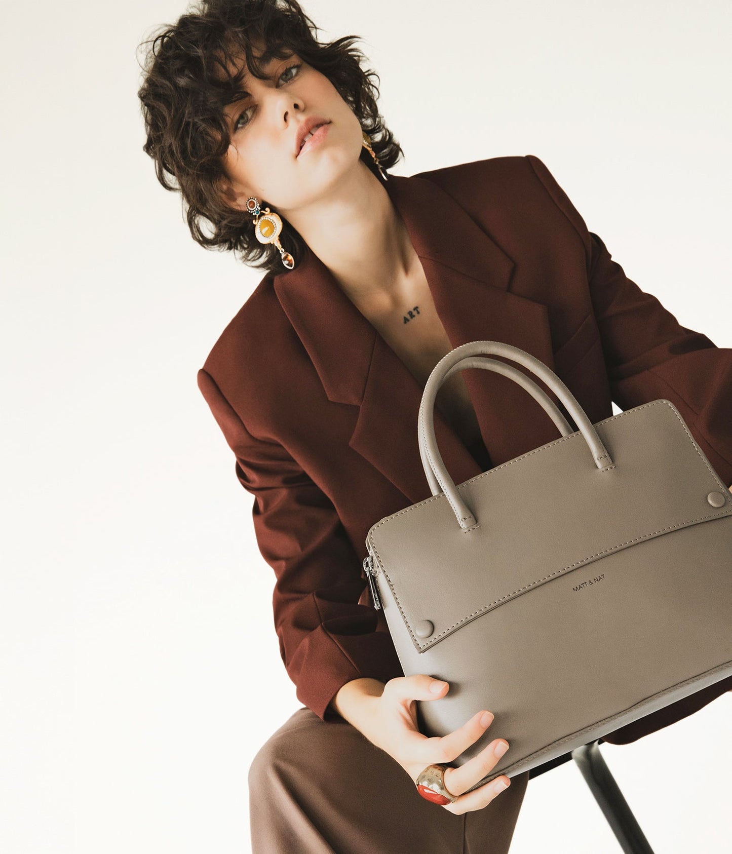 SILVA Vegan Satchel - UPPEAL™ | Color: Nutty - variant::nutty