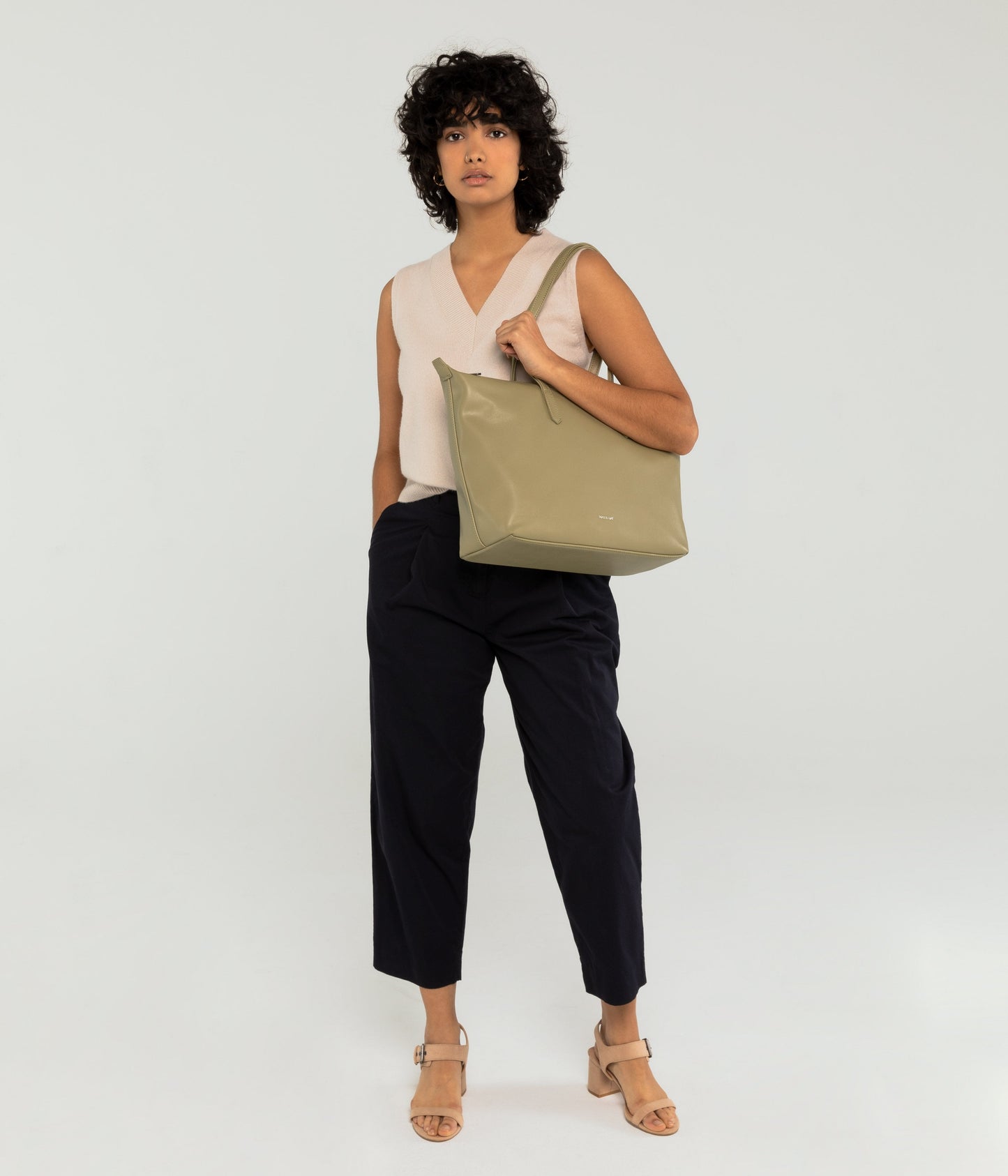 ABBI Vegan Tote Bag - Loom | Color: Beige - variant::veil