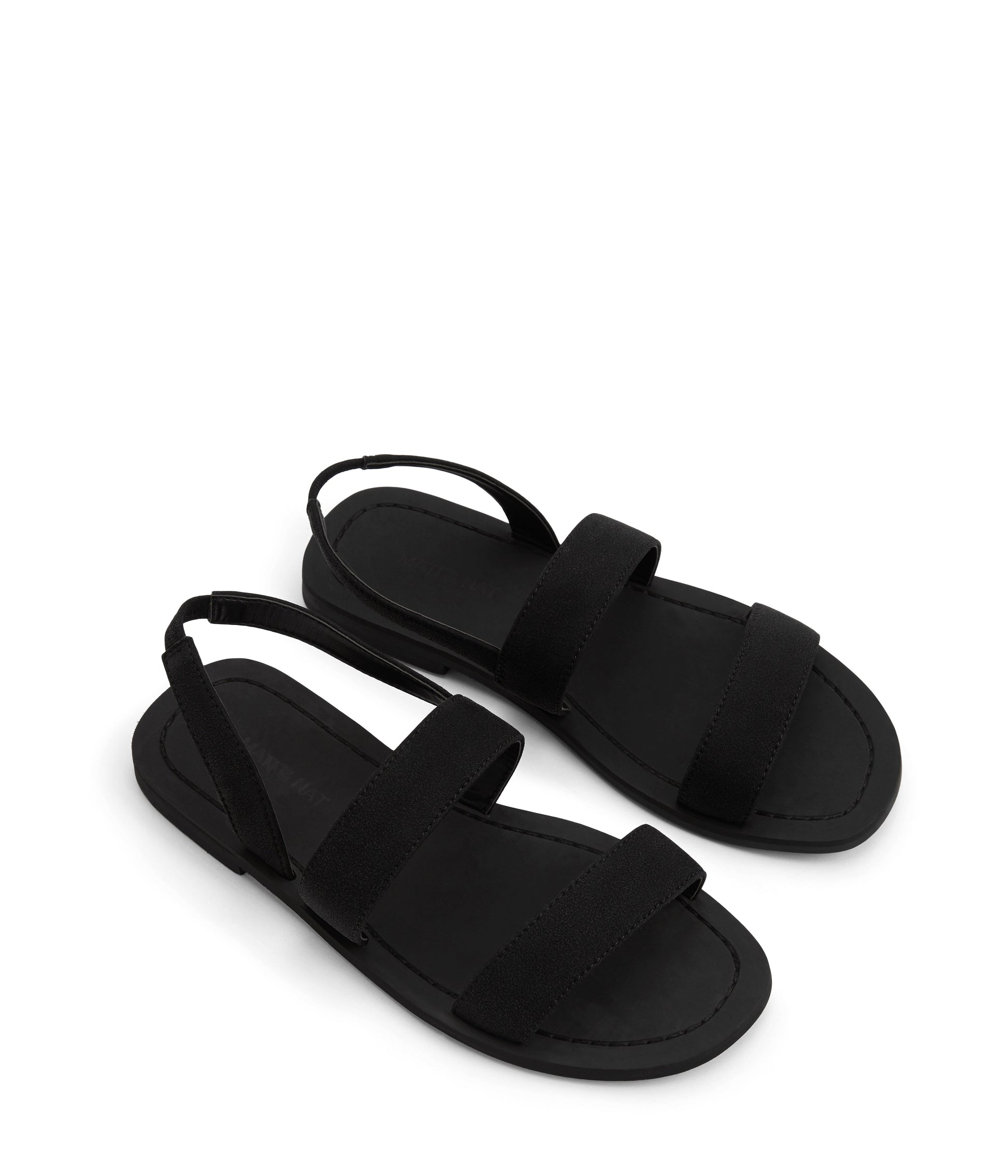 TILIE Women's Vegan Flat Sandals | Color: Black - variant::black