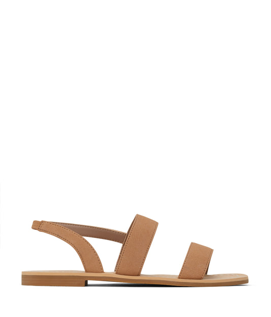 TILIE Women's Vegan Flat Sandals | Color: Tan - variant::maple